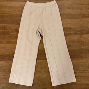 Daisy cream high-rise net wide leg cropped pants size XL
 b33